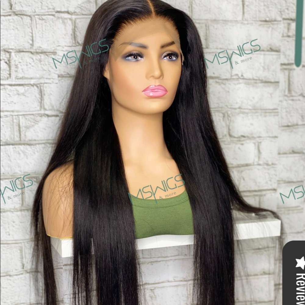 Human hair lace front wig